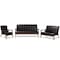 Baxton Studio Nikko Mid-century Dark Brown Faux Leather 3 Pieces Living Room Sets 121-6745-6747-6749 - alternate 1